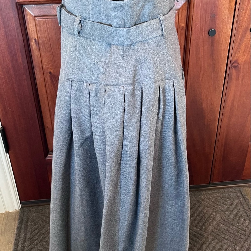 Vintage Neiman Marcus Wool High Waist Yoke Full Pleated Maxi Skirt France Sz 10 - Picture 4 of 11